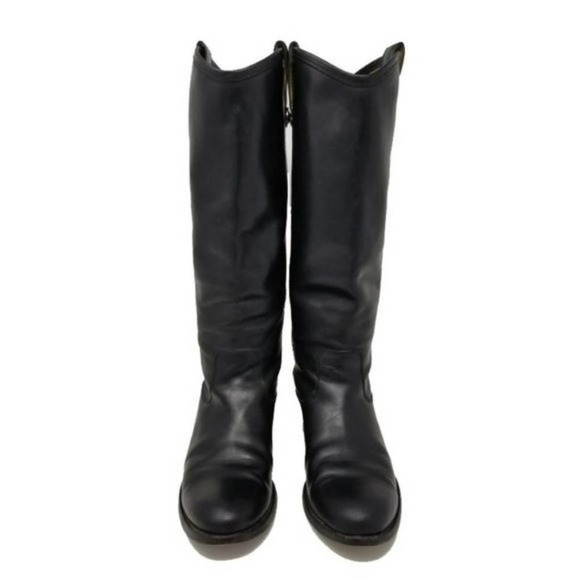 Frye Melissa Button Lug Tall Knee High Riding Equestrian Inspired Boots Black 6 - Picture 3 of 8
